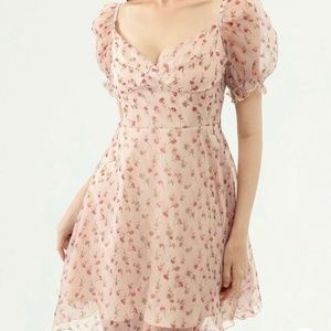 Cider Pink Floral Mini Dress